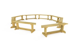 Freestanding Octagonal Benches - Set of 8