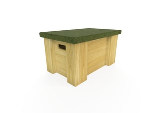 Freestanding Grass Topped Timber Stool - Rectangle