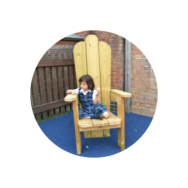 girl on a storytelling chair