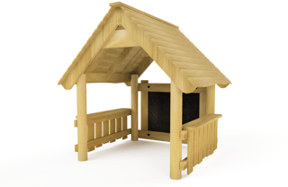 Play Hut with Worktops and Chalkboard
