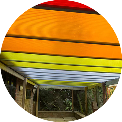Multicoloured canopy