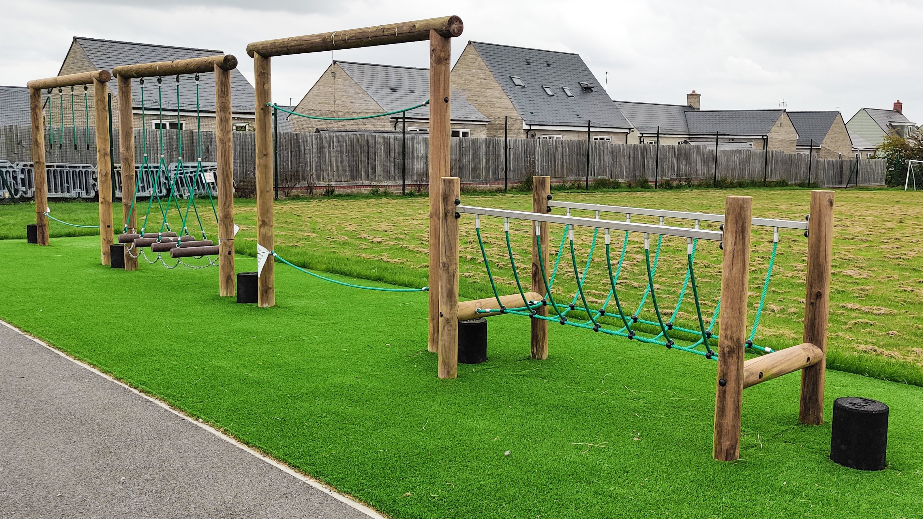 Trim Trail on artificial grass in playing field