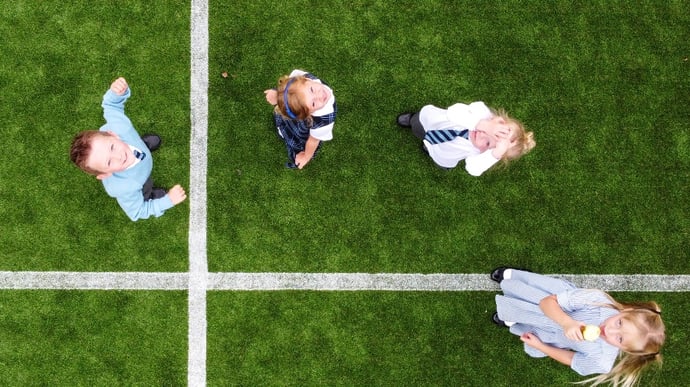 children on a playing field